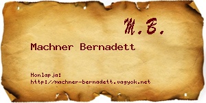Machner Bernadett névjegykártya